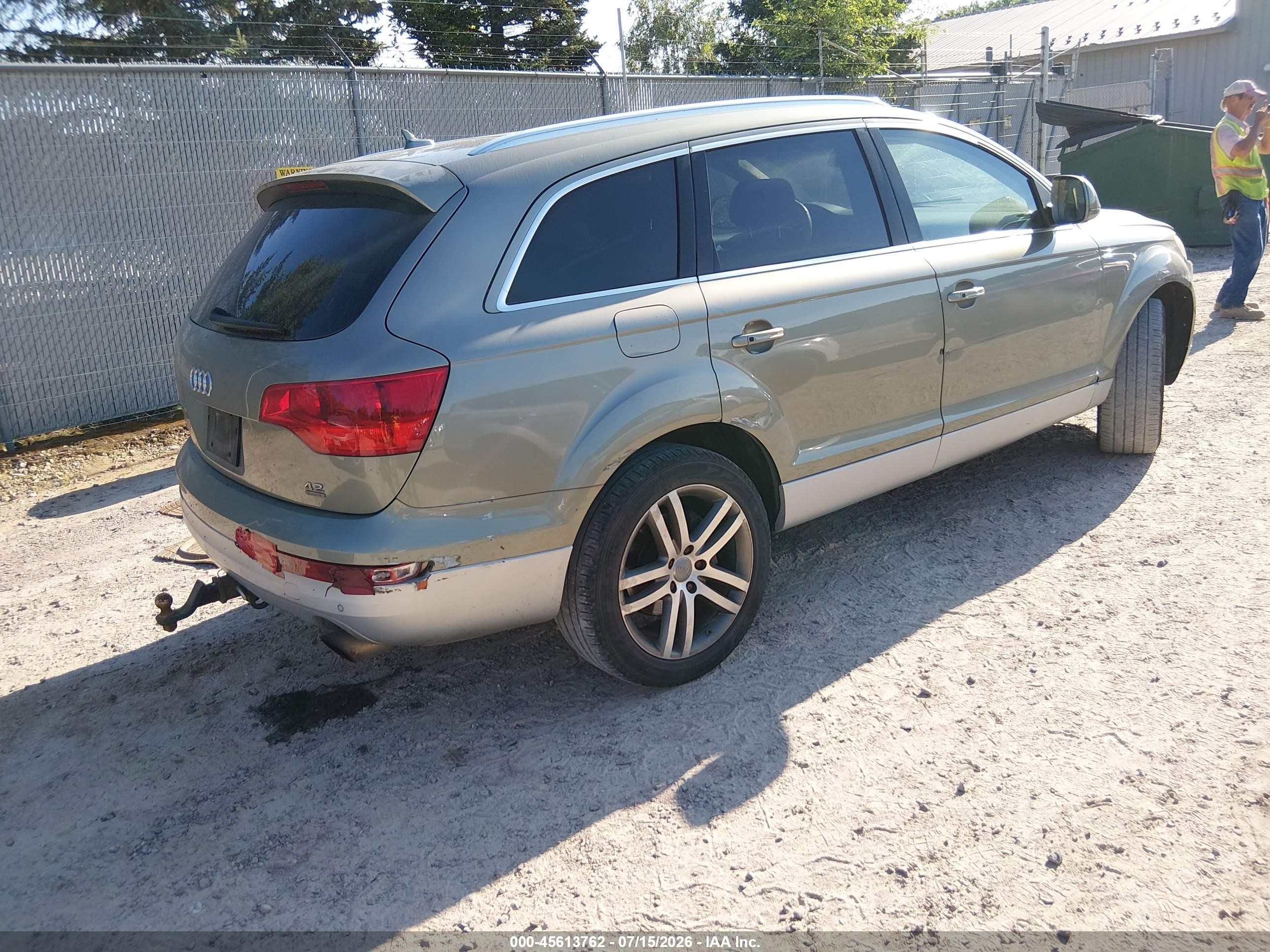 2007 Audi Q7 4.2 Green vin: WA1AV74L57D010104