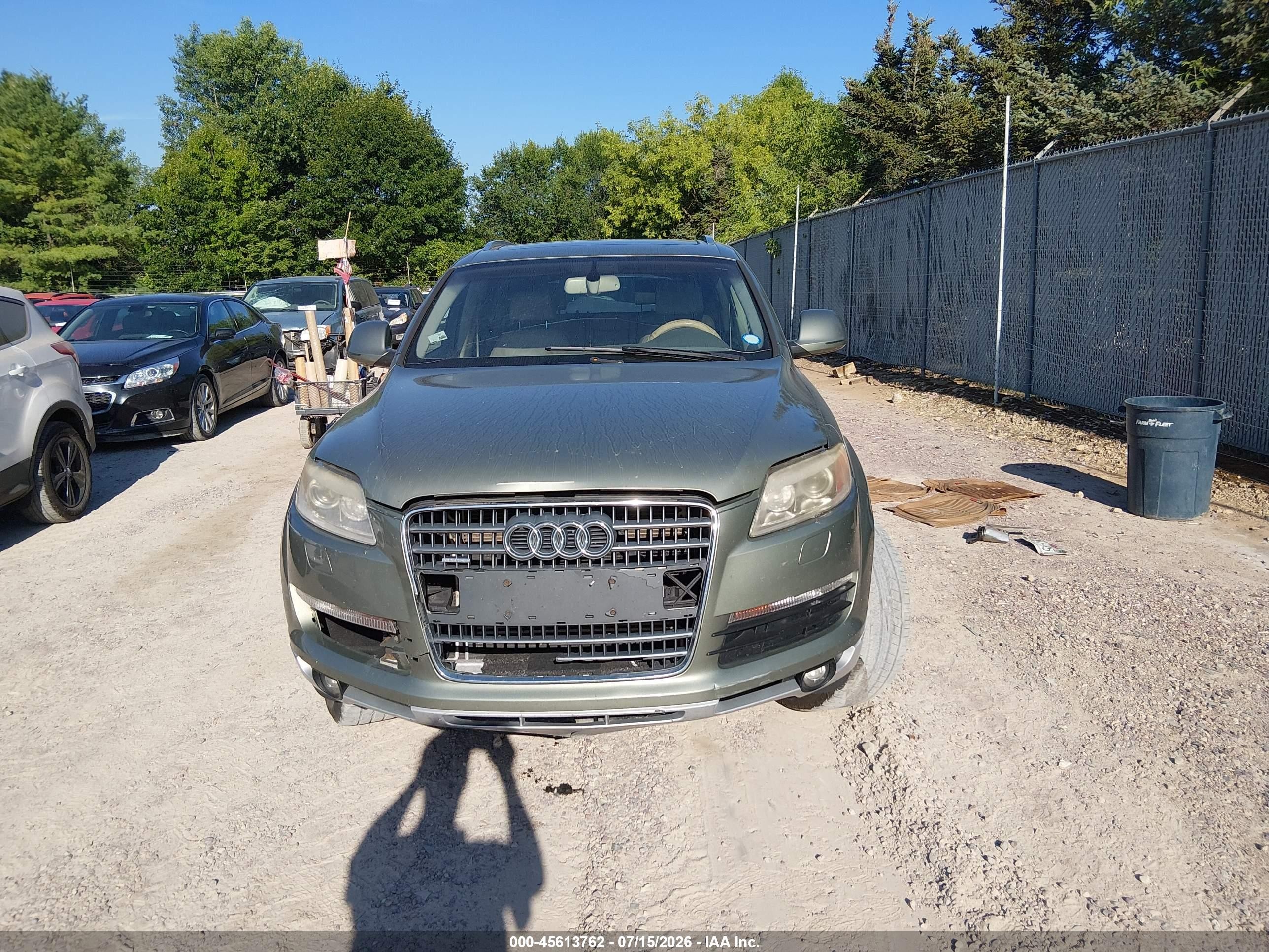 2007 Audi Q7 4.2 Green vin: WA1AV74L57D010104