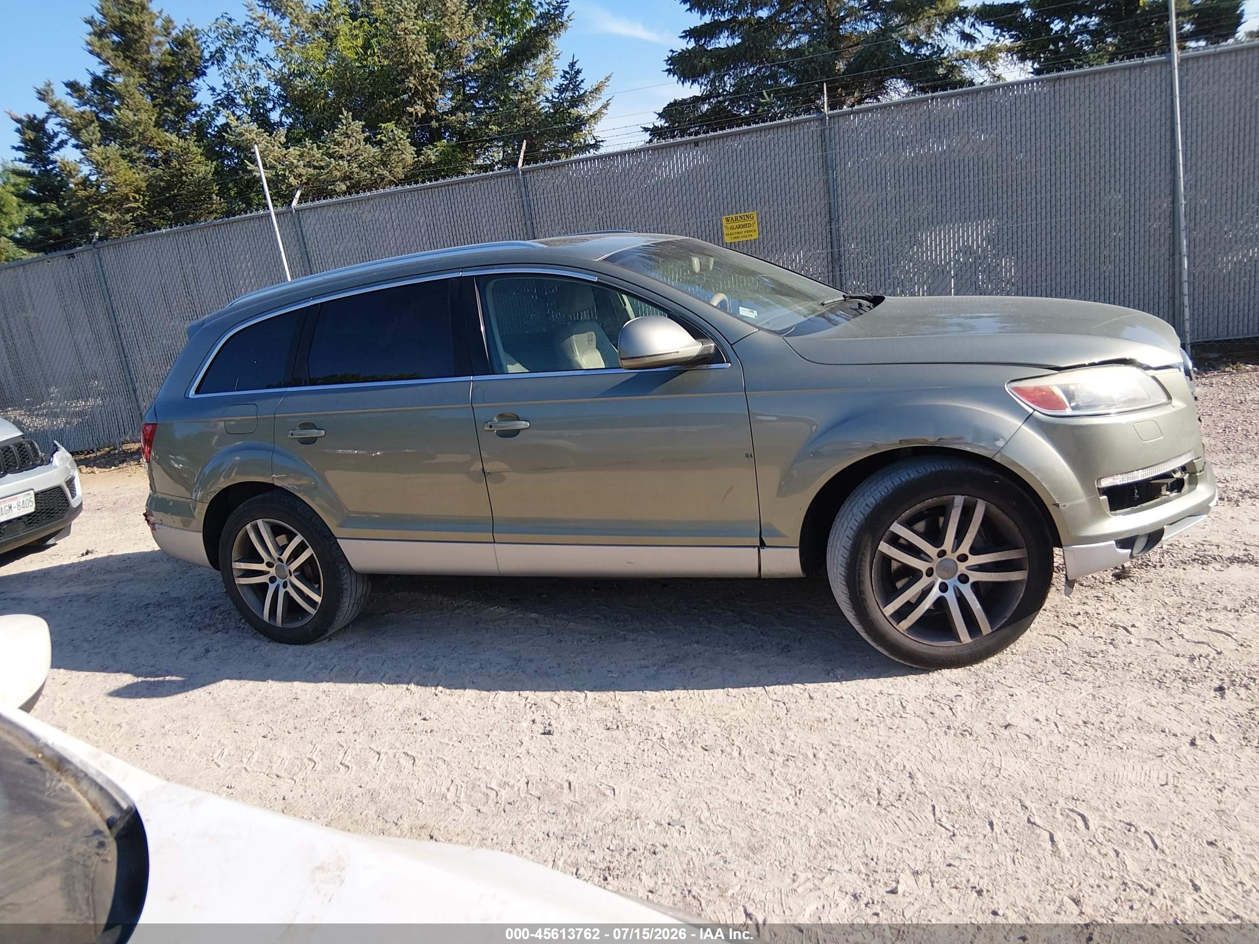 2007 Audi Q7 4.2 Green vin: WA1AV74L57D010104