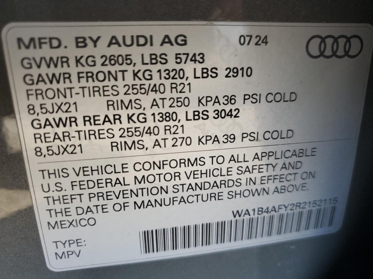 2024 Audi Sq5 Premium Plus Gray vin: WA1B4AFY2R2152115