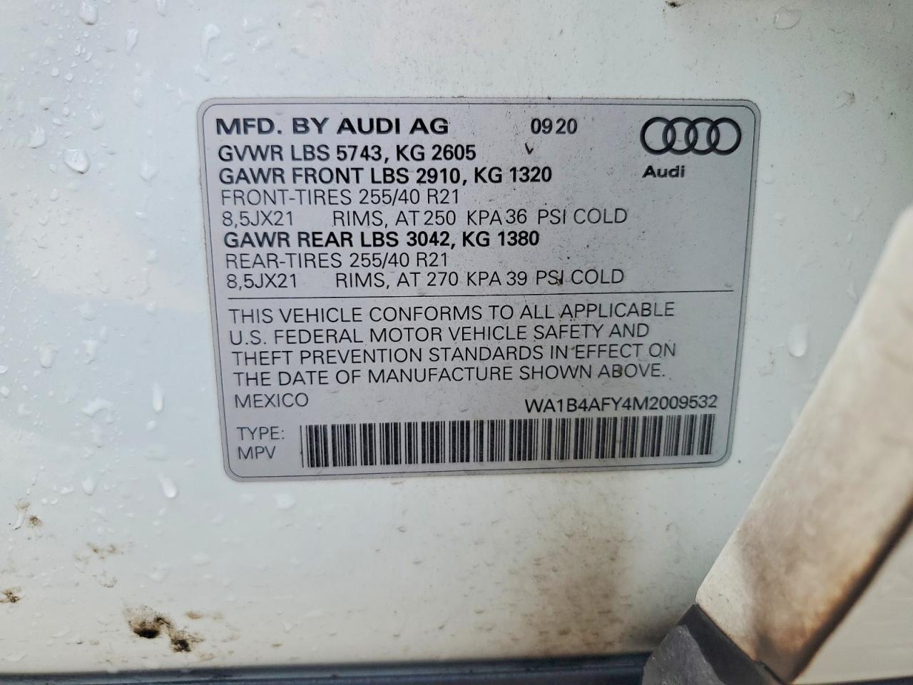 2021 Audi Sq5 Premium Plus White vin: WA1B4AFY4M2009532
