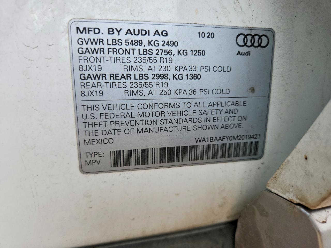 2021 Audi Q5 Premium Plus White vin: WA1BAAFY0M2019421