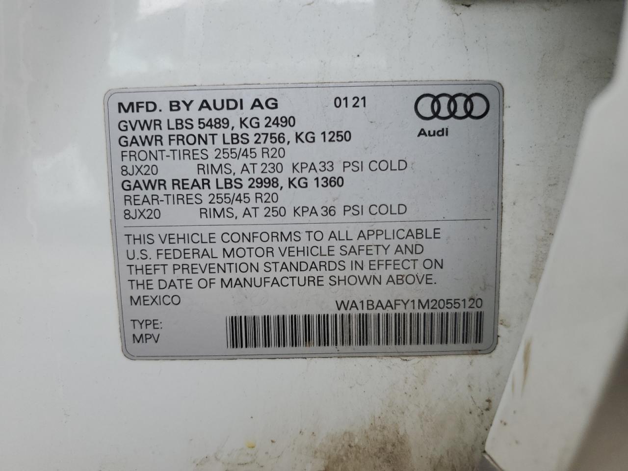 2021 Audi Q5 Premium Plus White vin: WA1BAAFY1M2055120