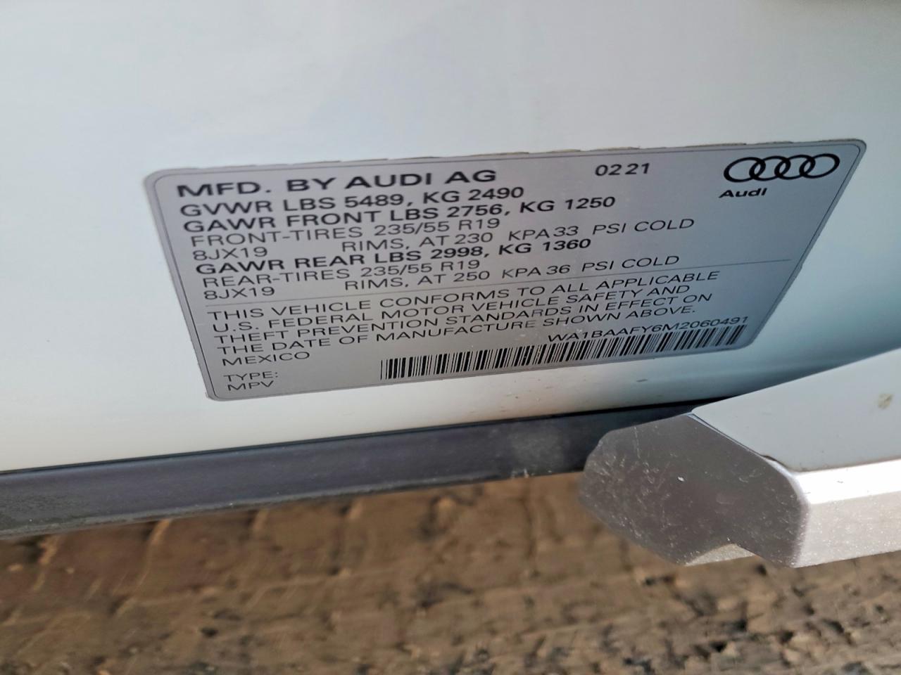 2021 Audi Q5 Premium Plus Белый vin: WA1BAAFY6M2060491