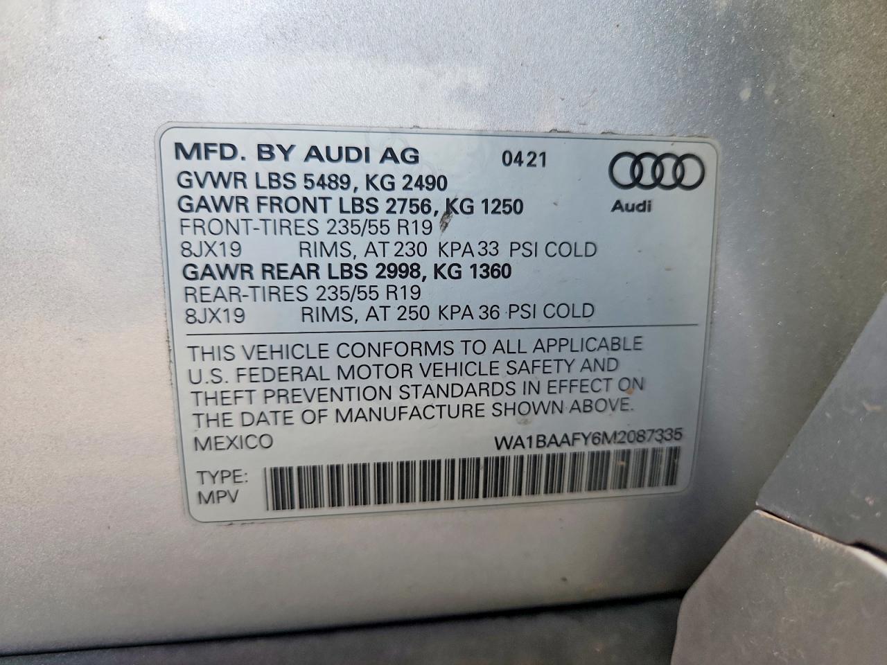 2021 Audi Q5 Premium Plus Silver vin: WA1BAAFY6M2087335
