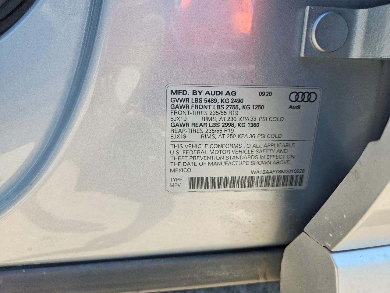 2021 Audi Q5 Premium Plus Серебряный vin: WA1BAAFY8M2010028