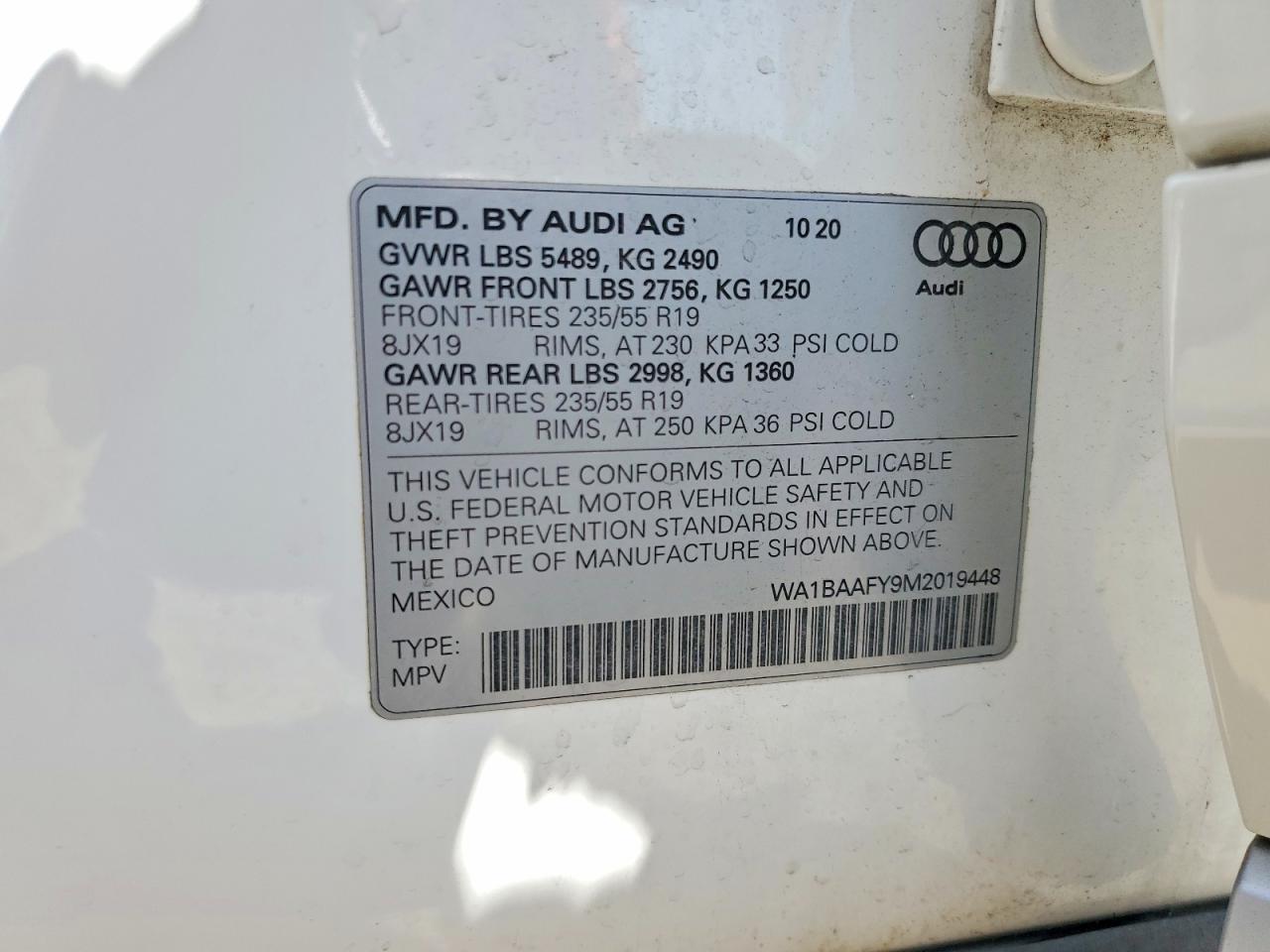 2021 Audi Q5 Premium Plus White vin: WA1BAAFY9M2019448