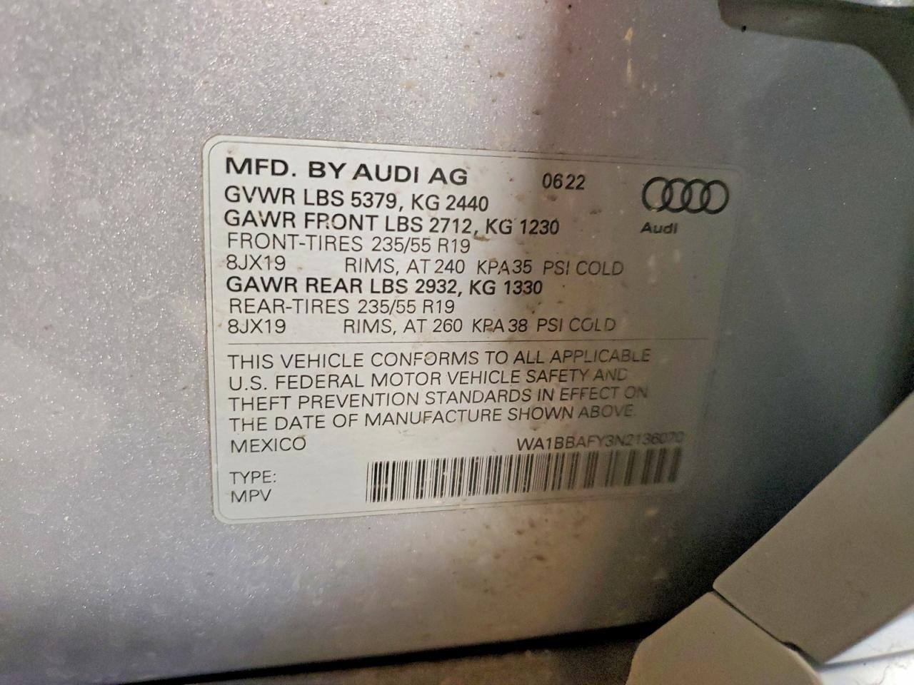 2022 Audi Q5 Premium Plus 40 Silver vin: WA1BBAFY3N2136070