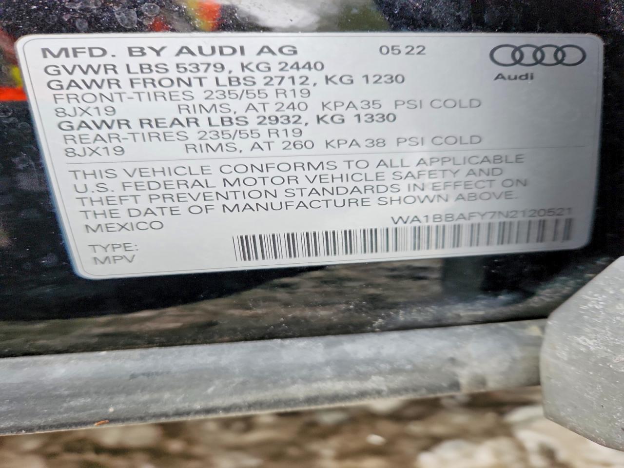 2022 Audi Q5 Premium Plus 40 Black vin: WA1BBAFY7N2120521