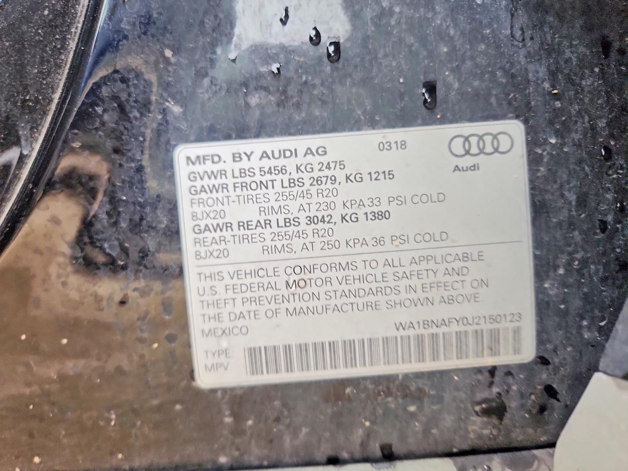 2018 Audi Q5 Premium Plus Black vin: WA1BNAFY0J2150123