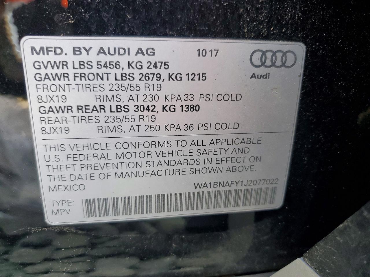 2018 Audi Q5 Premium Plus Black vin: WA1BNAFY1J2077022