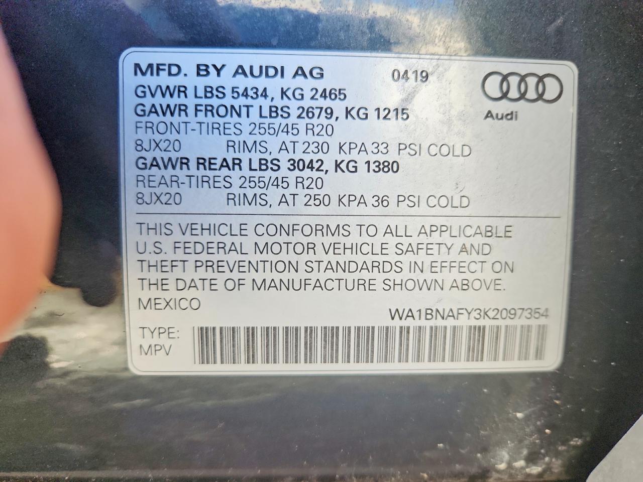 2019 Audi Q5 Premium Plus Gray vin: WA1BNAFY3K2097354