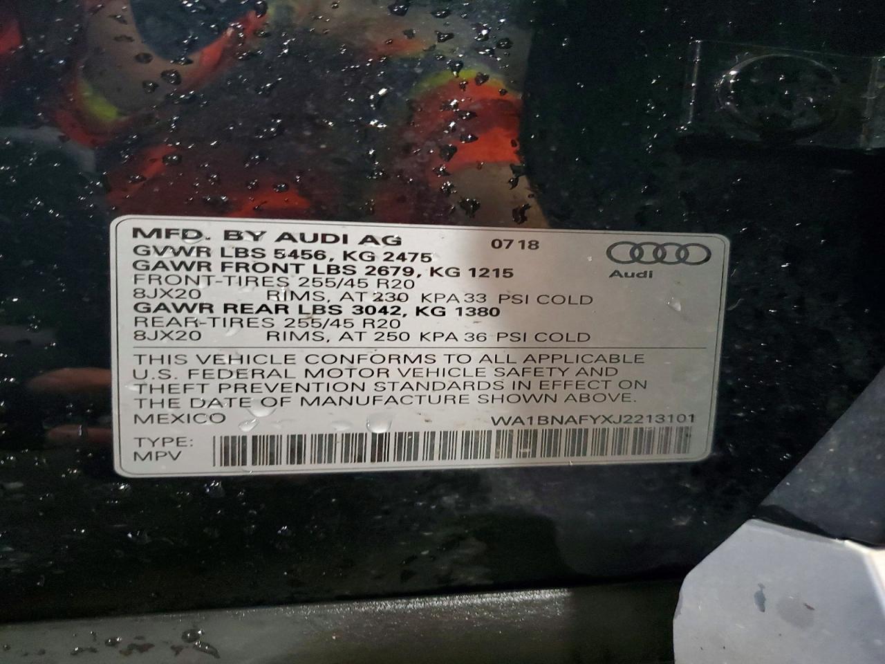 2018 Audi Q5 Premium Plus Черный vin: WA1BNAFYXJ2213101