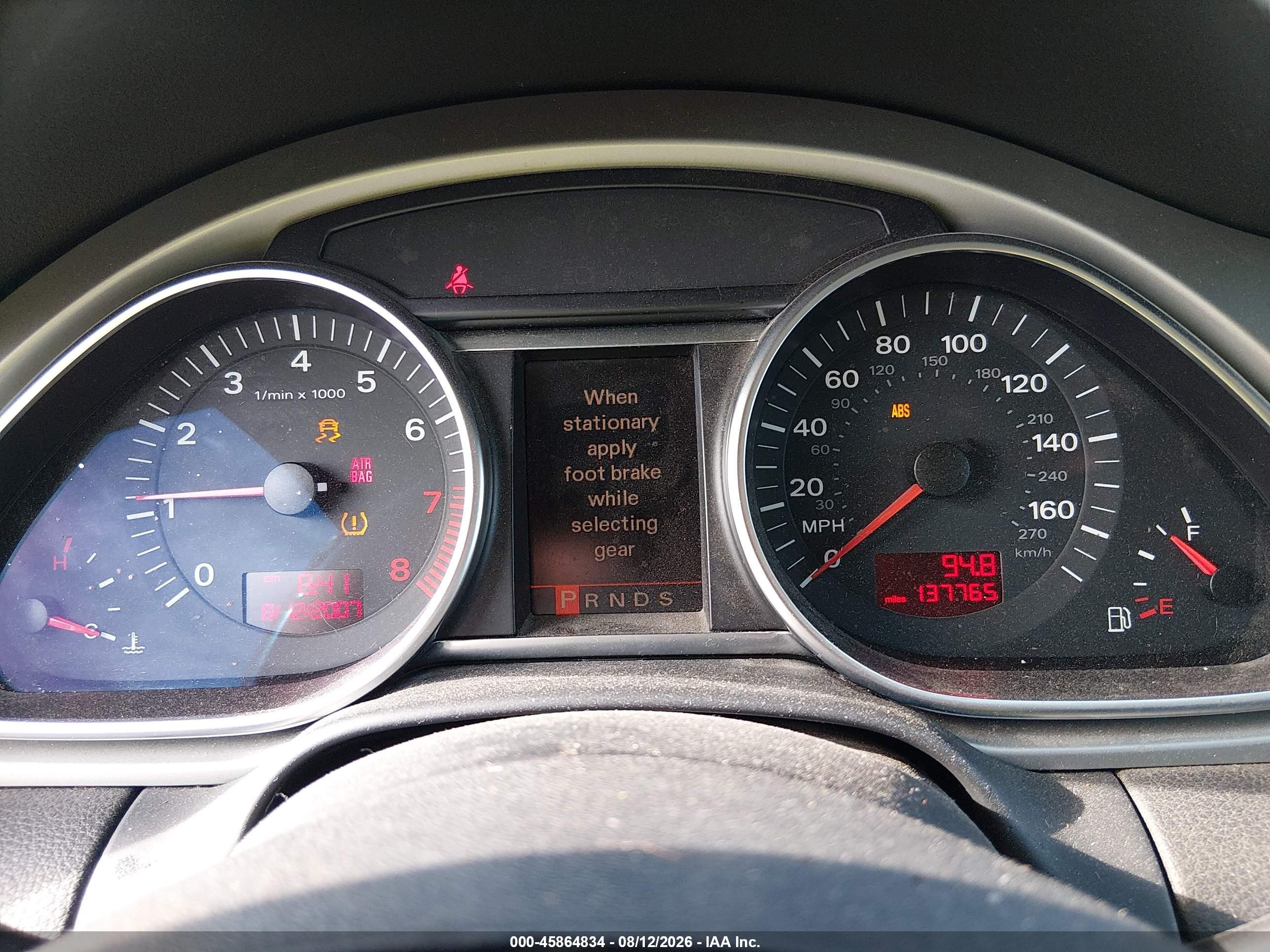 2007 Audi Q7 3.6 Premium Black vin: WA1BY74L57D076132