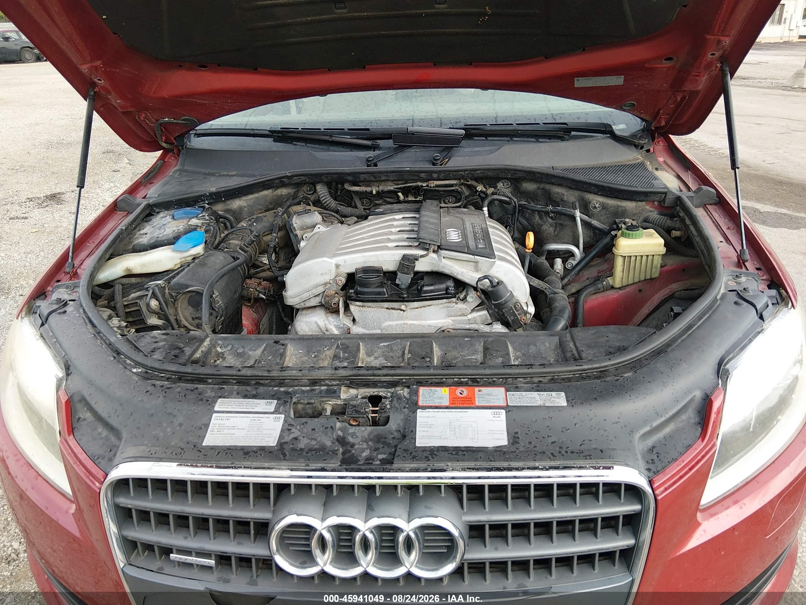 2008 Audi Q7 3.6 Premium Red vin: WA1BY74LX8D045279