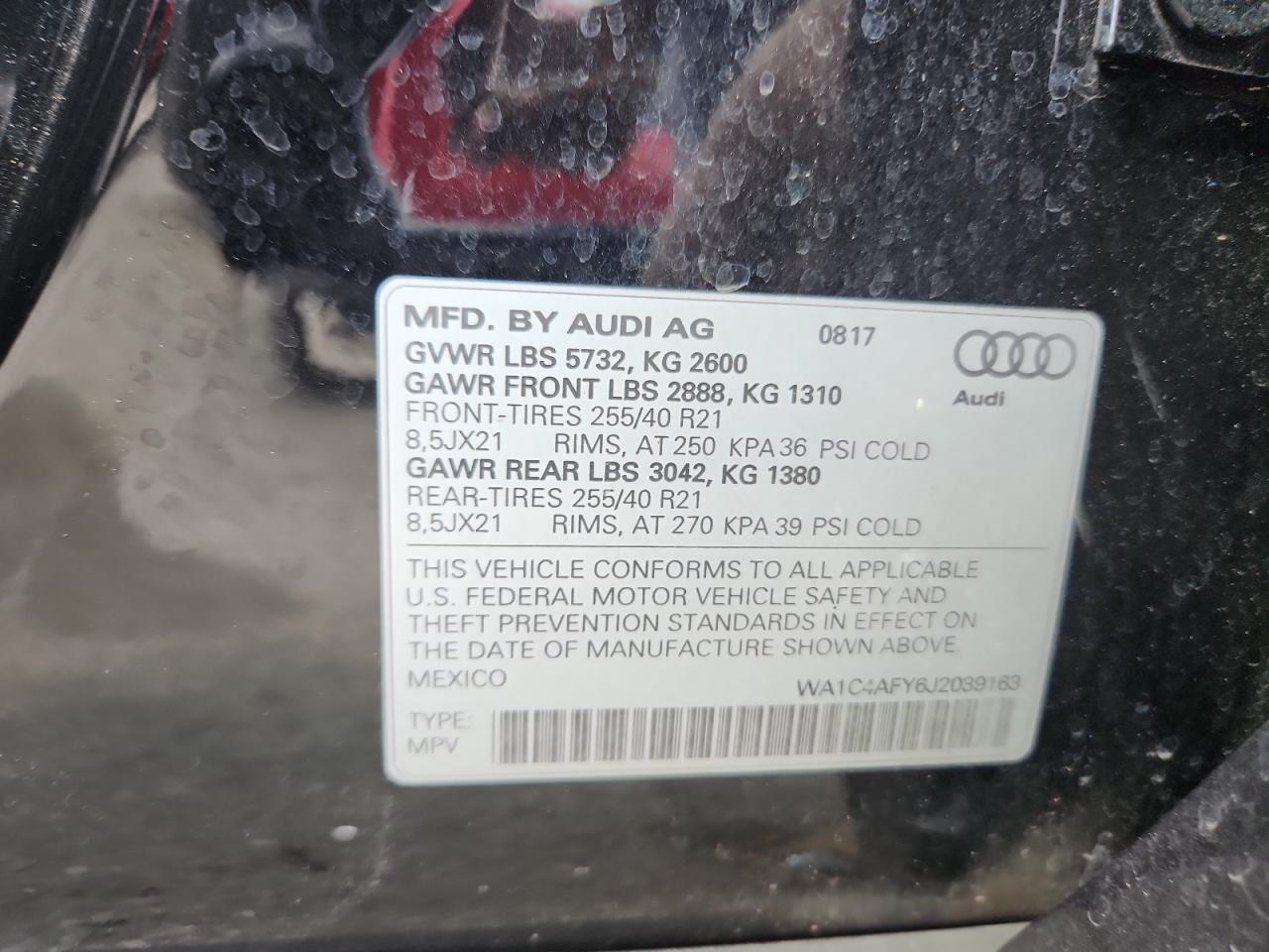 2018 Audi Sq5 Prestige Черный vin: WA1C4AFY6J2039163