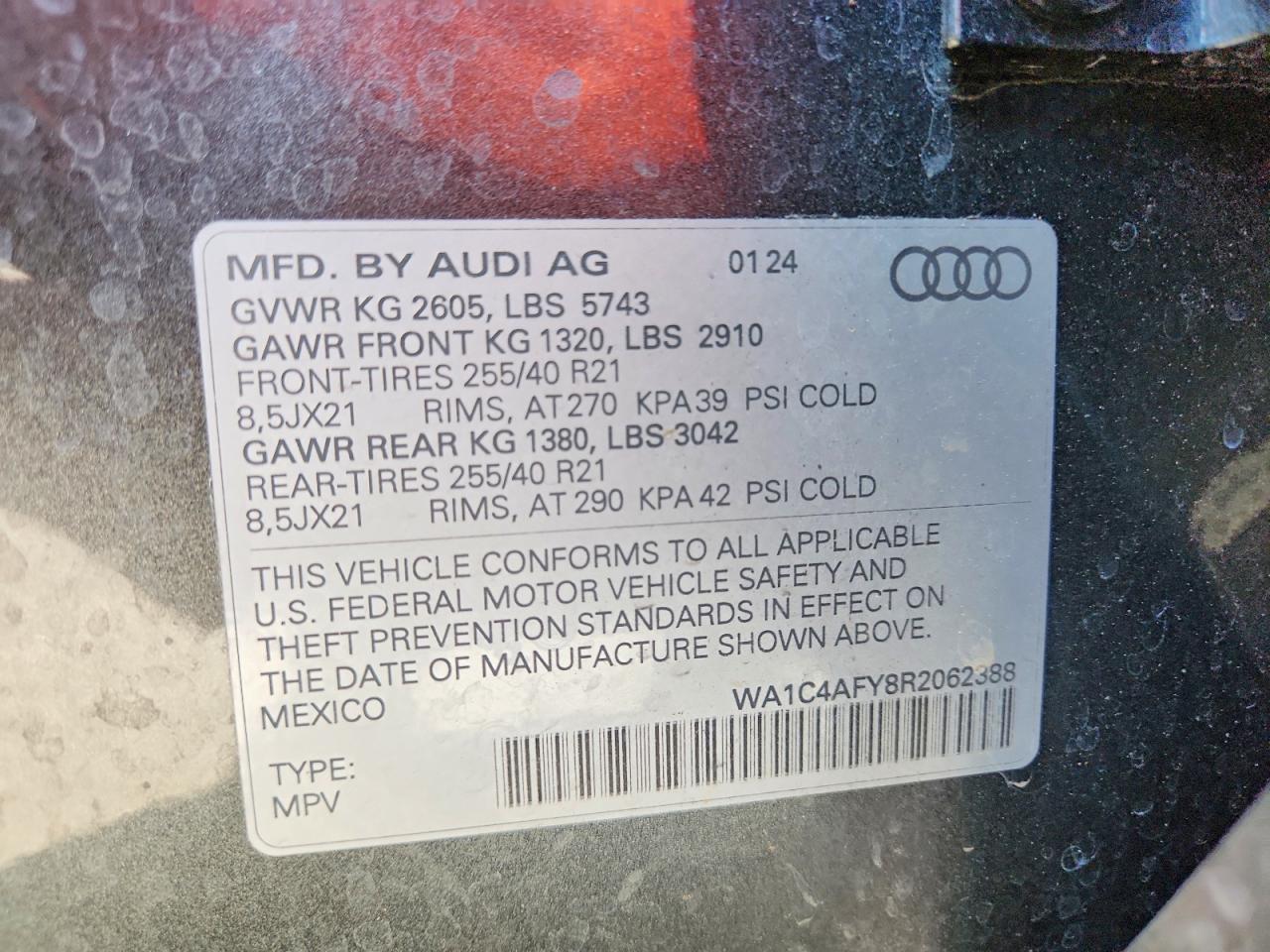 2024 Audi Sq5 Prestige Gray vin: WA1C4AFY8R2062388
