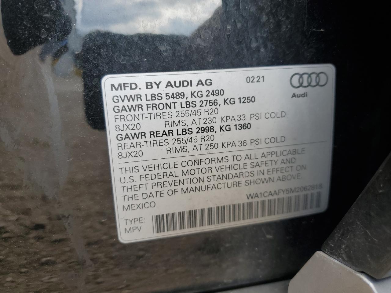 2021 Audi Q5 Prestige Black vin: WA1CAAFY5M2062818