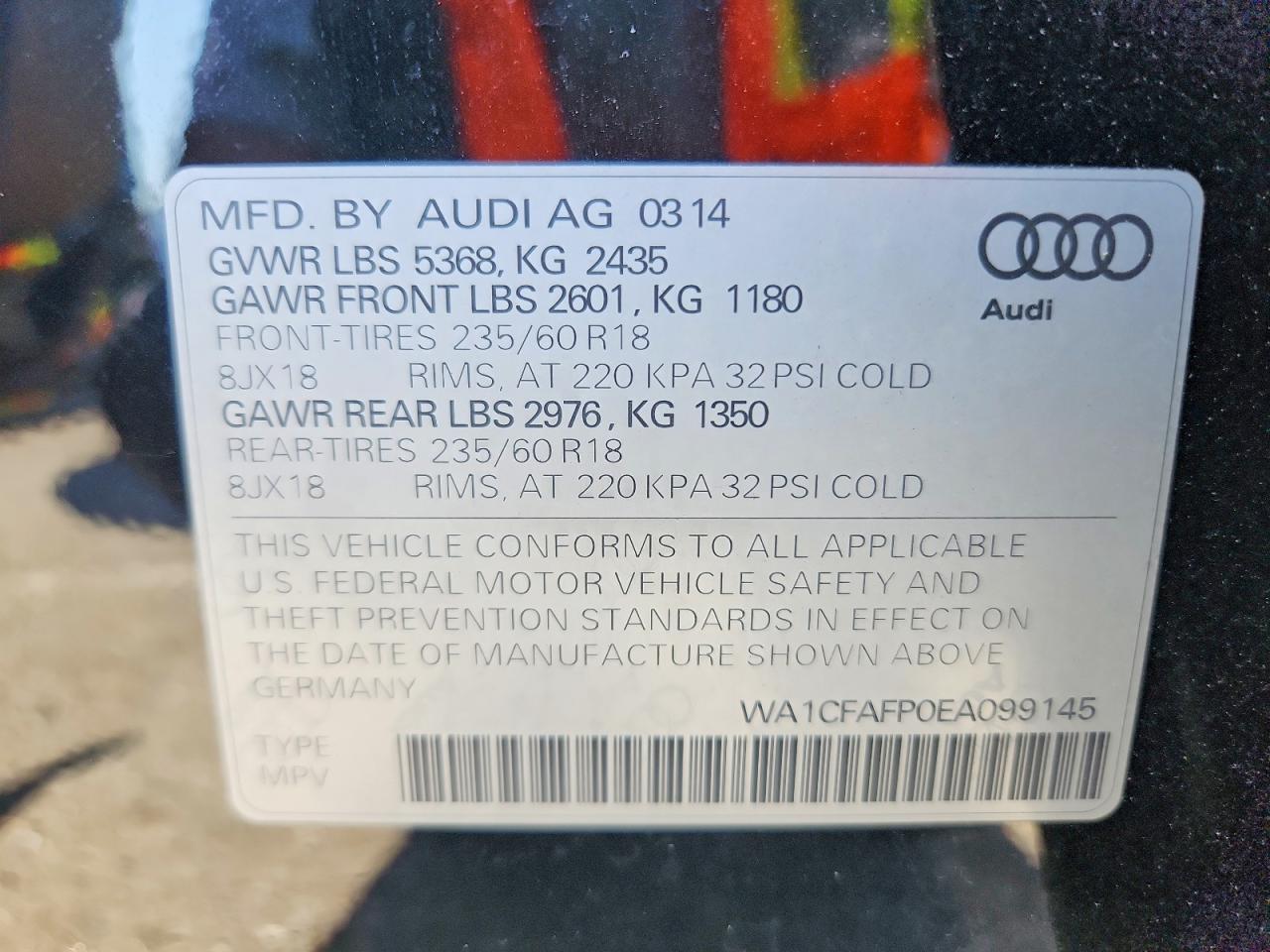 2014 Audi Q5 Premium Black vin: WA1CFAFP0EA099145
