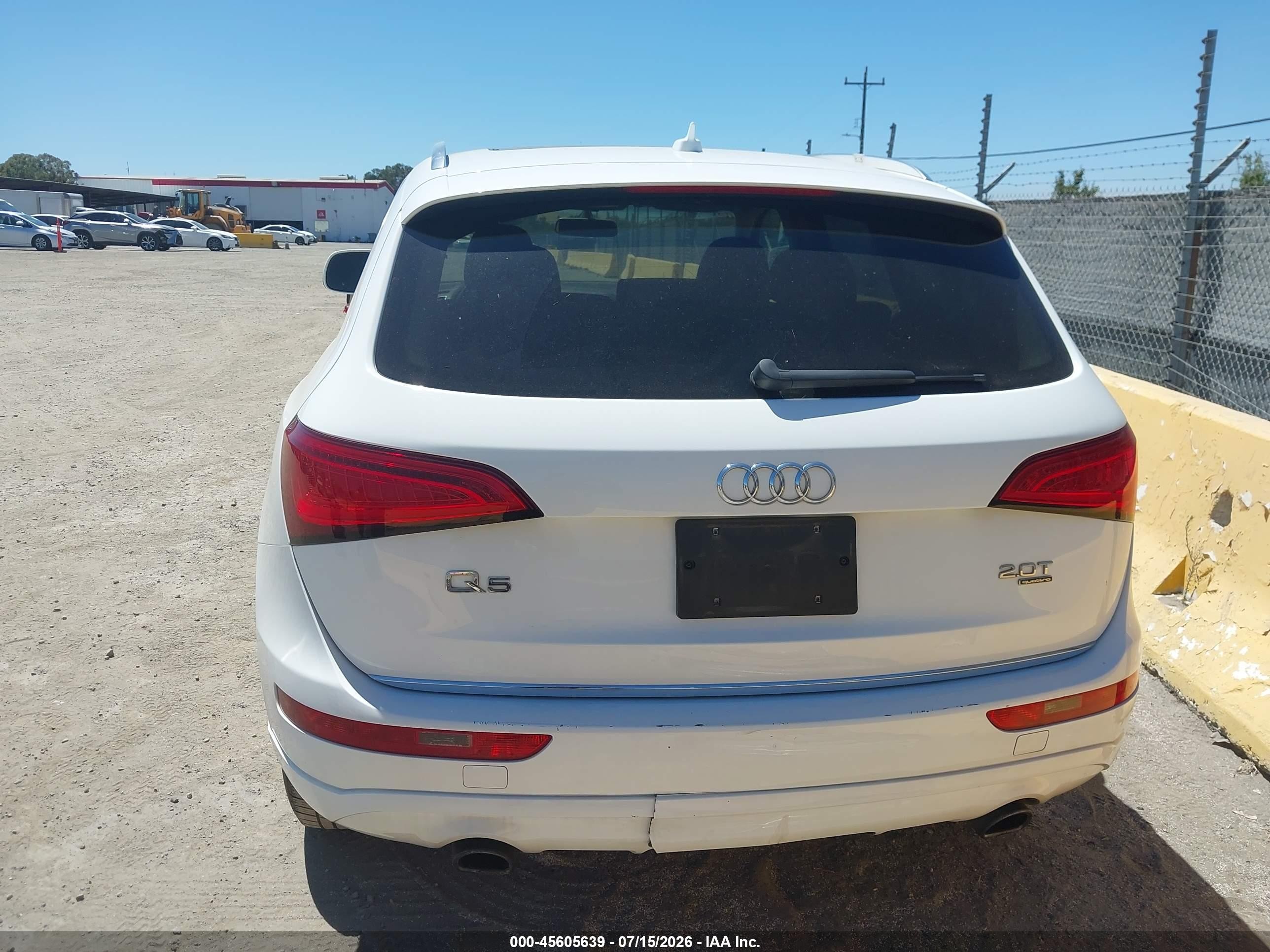 2015 Audi Q5 2.0t Premium White vin: WA1CFAFP0FA045801