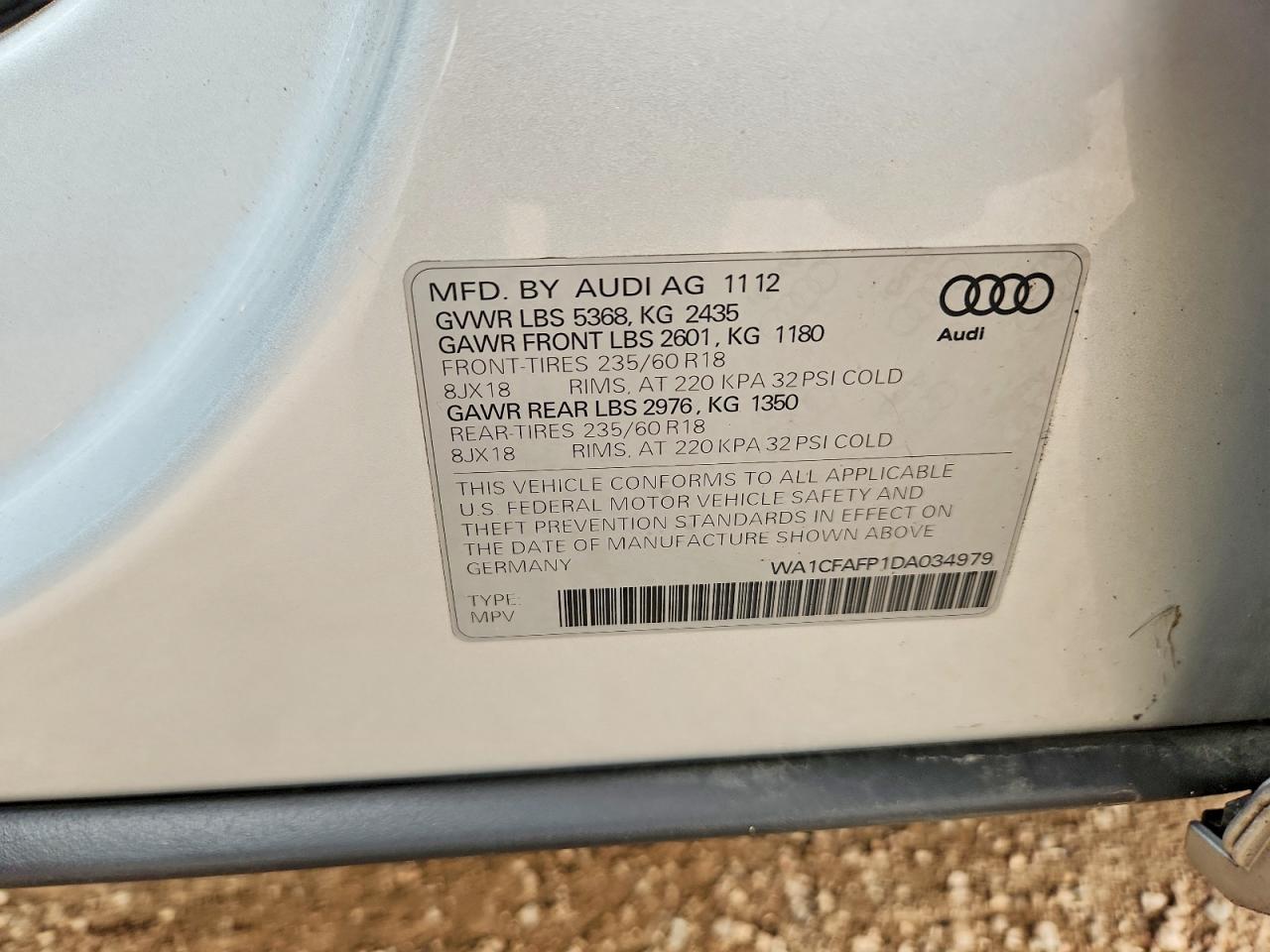 2013 Audi Q5 Premium Silver vin: WA1CFAFP1DA034979