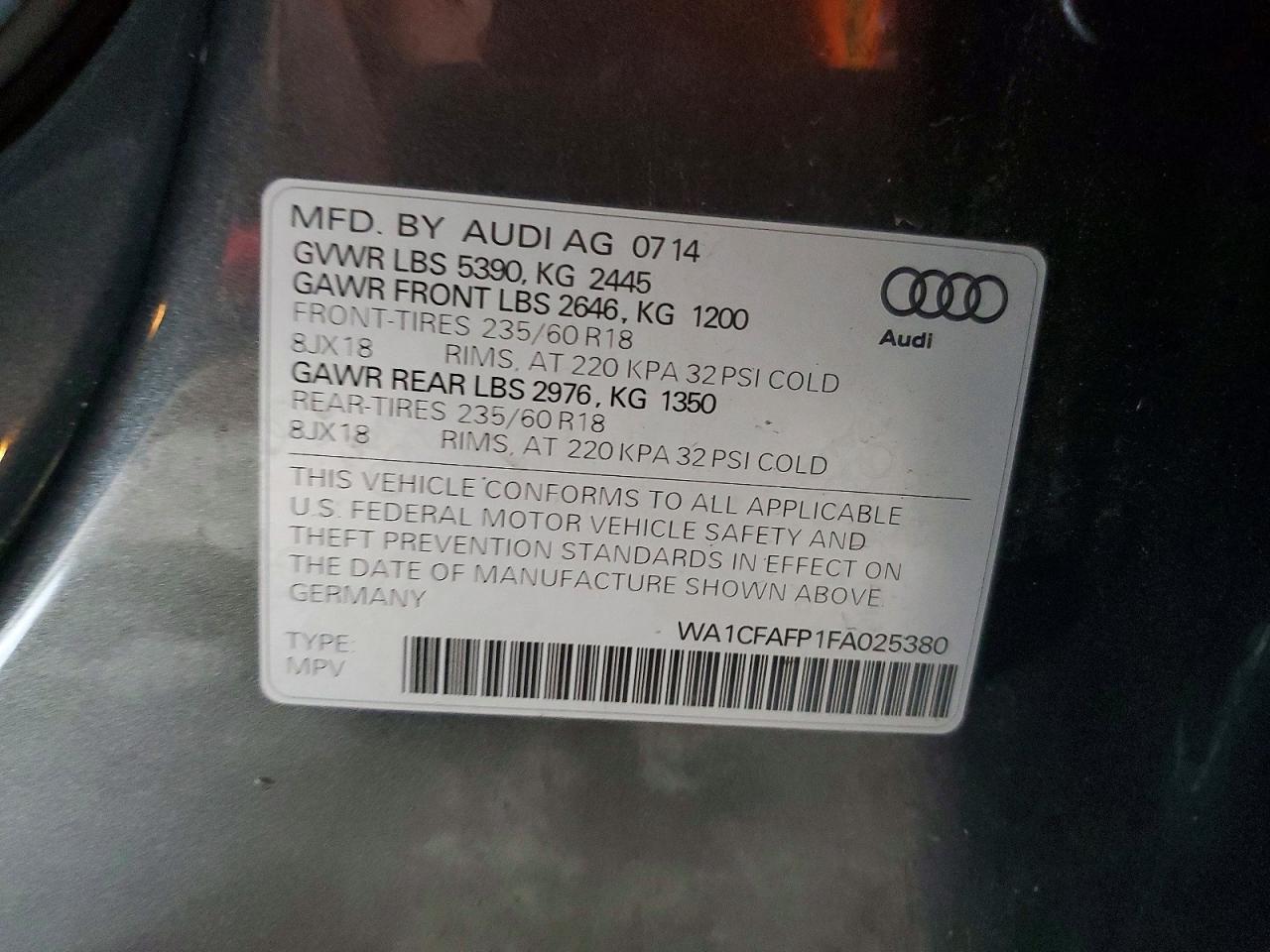 2015 Audi Q5 Premium Gray vin: WA1CFAFP1FA025380