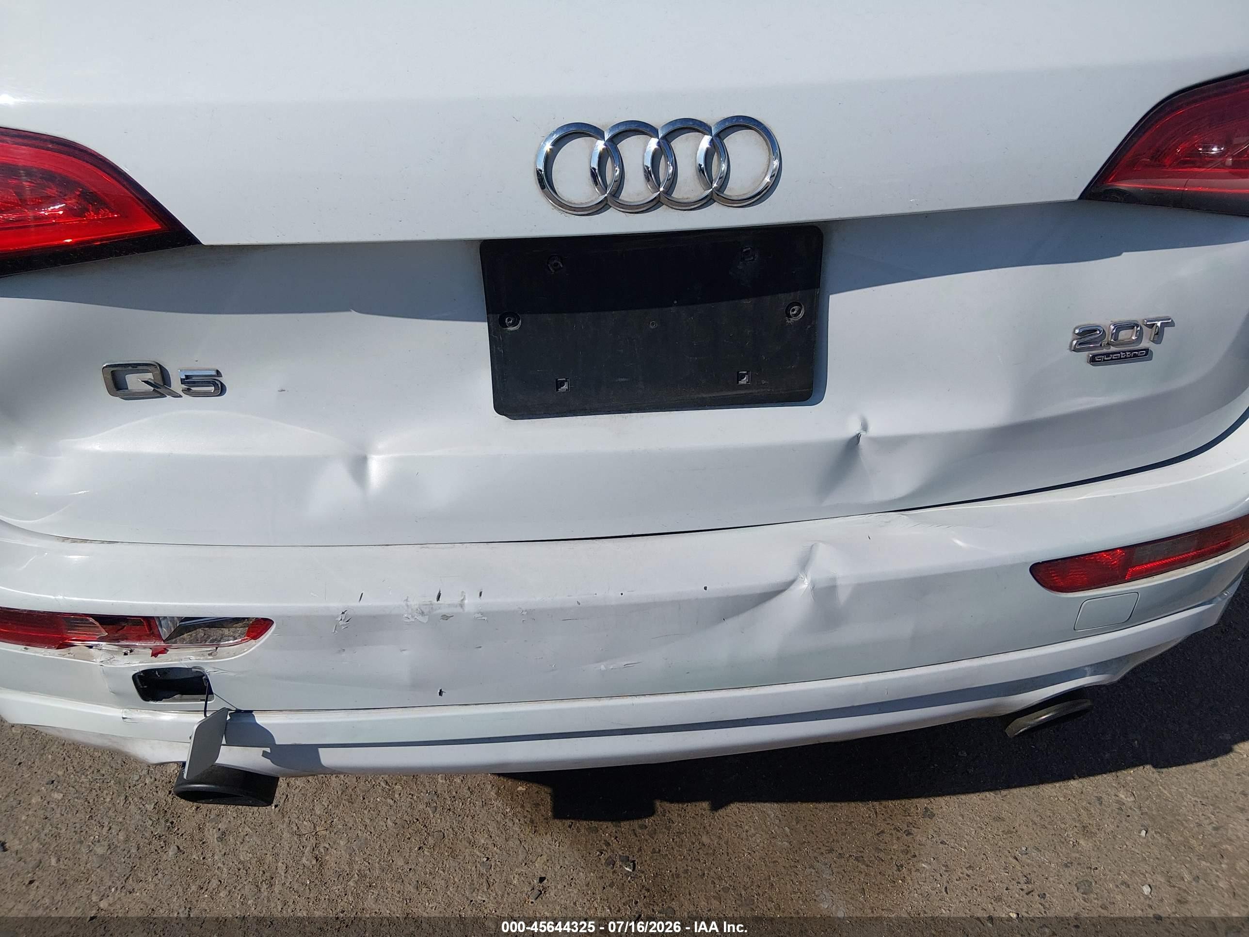 2013 Audi Q5 2.0t Premium White vin: WA1CFAFP2DA067795
