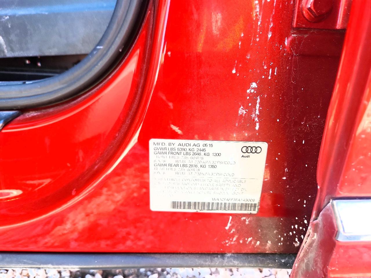 2015 Audi Q5 Premium Red vin: WA1CFAFP3FA143009