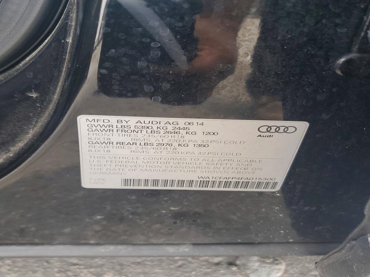 2015 Audi Q5 Premium Black vin: WA1CFAFP4FA015300