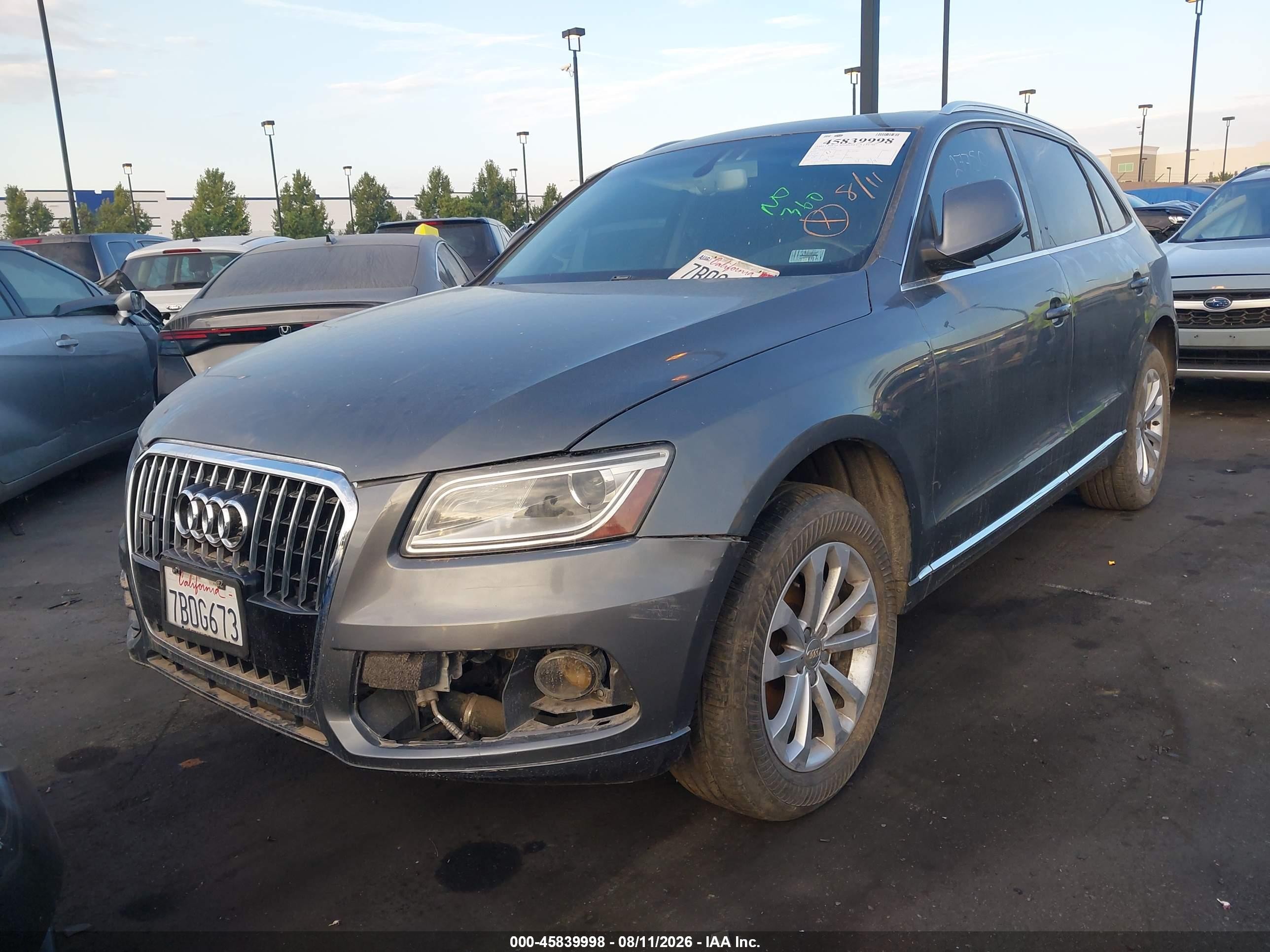 2014 Audi Q5 2.0t Premium Gray vin: WA1CFAFP5EA012131