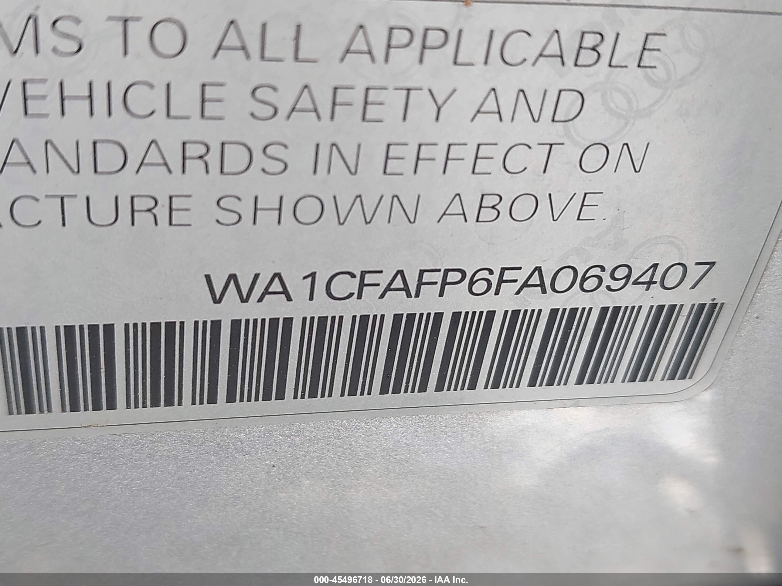 2015 Audi Q5 2.0t Premium Silver vin: WA1CFAFP6FA069407