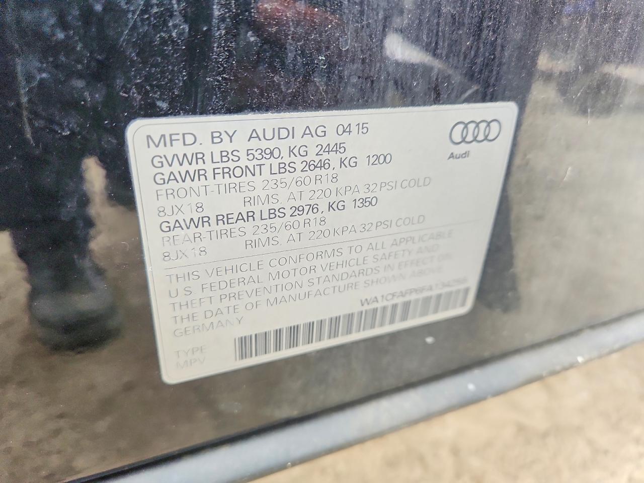 2015 Audi Q5 Premium Black vin: WA1CFAFP6FA134255