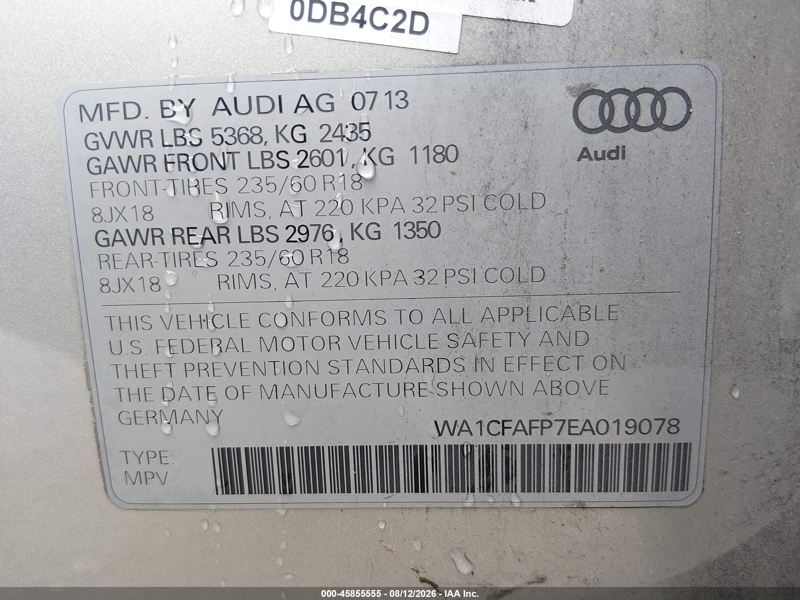 2014 Audi Q5 2.0t Premium Silver vin: WA1CFAFP7EA019078