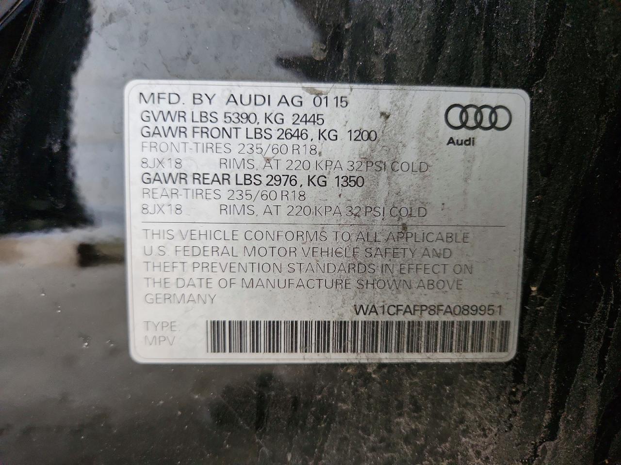 2015 Audi Q5 Premium Black vin: WA1CFAFP8FA089951