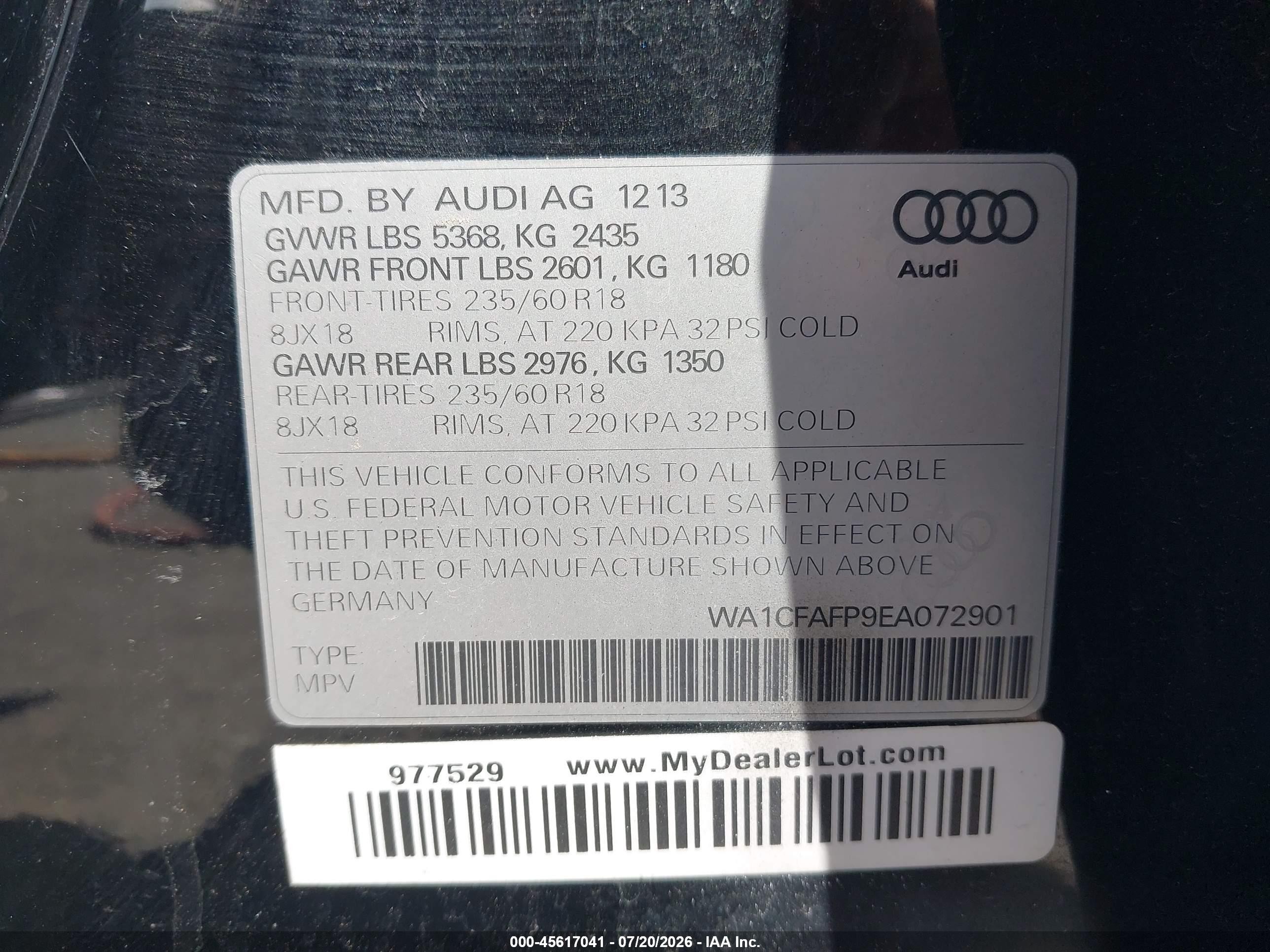 2014 Audi Q5 2.0t Premium Black vin: WA1CFAFP9EA072901