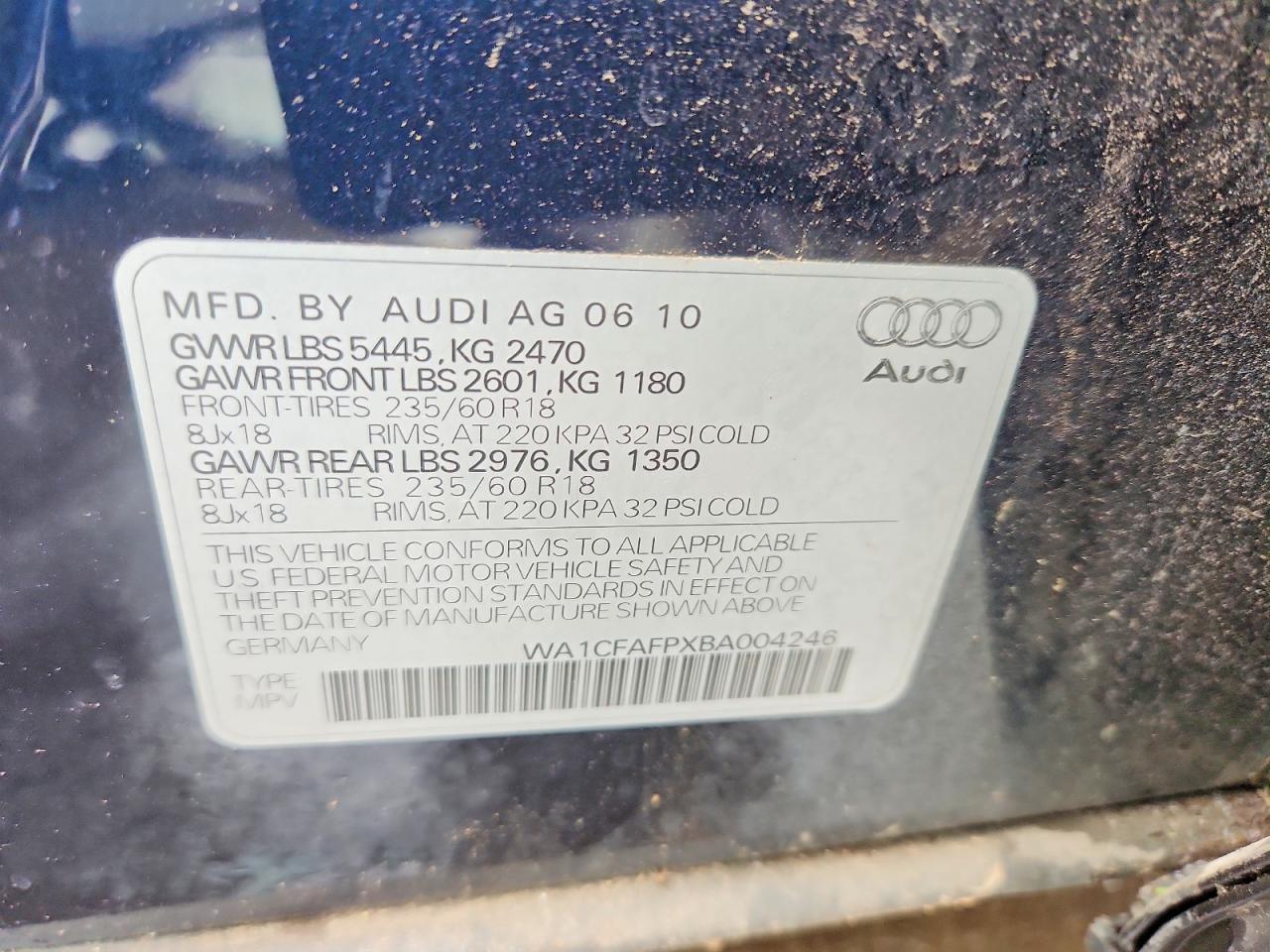 2011 Audi Q5 Premium Синий vin: WA1CFAFPXBA004246