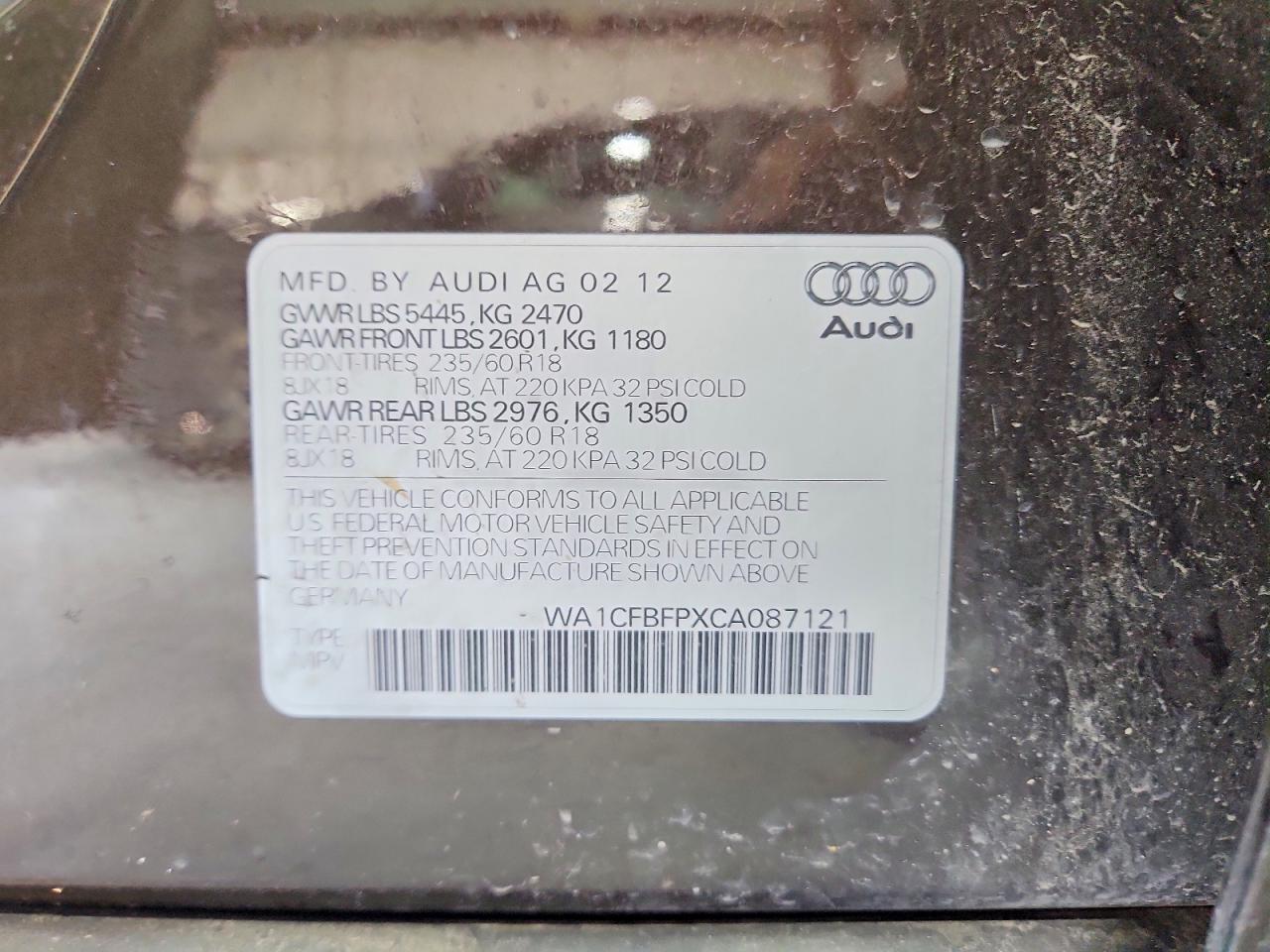 2012 Audi Q5 Premium Brown vin: WA1CFBFPXCA087121