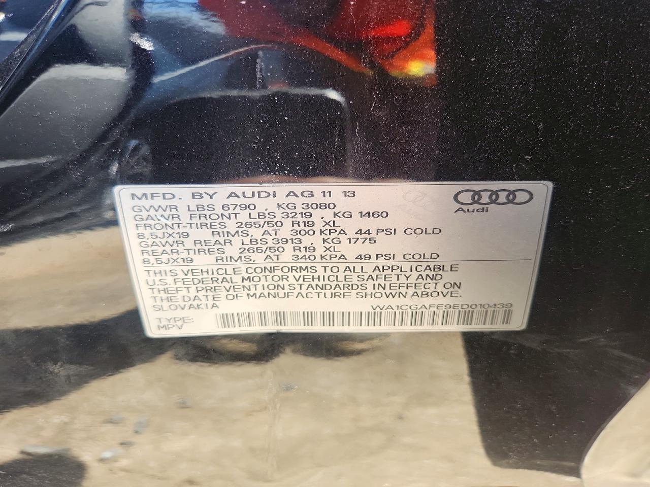2014 Audi Q7 Quattro Prestige Black vin: WA1CGAFE9ED010439