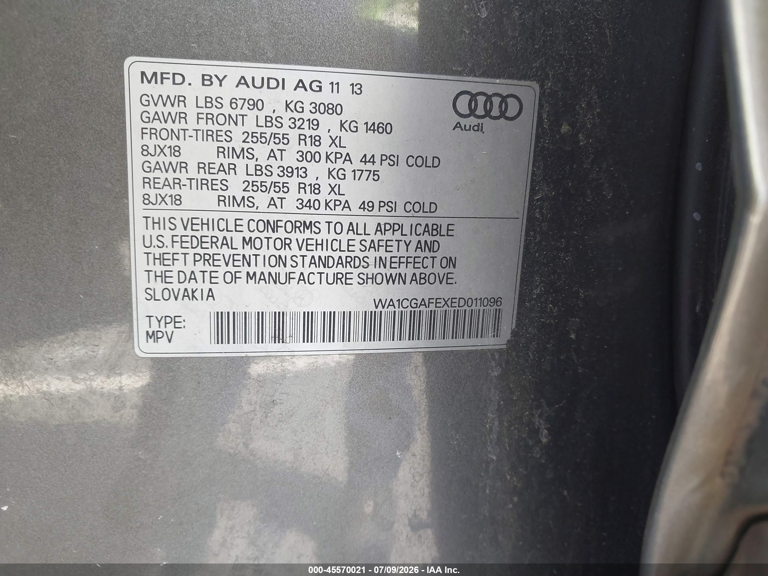 2014 Audi Q7 3.0t Premium Gray vin: WA1CGAFEXED011096