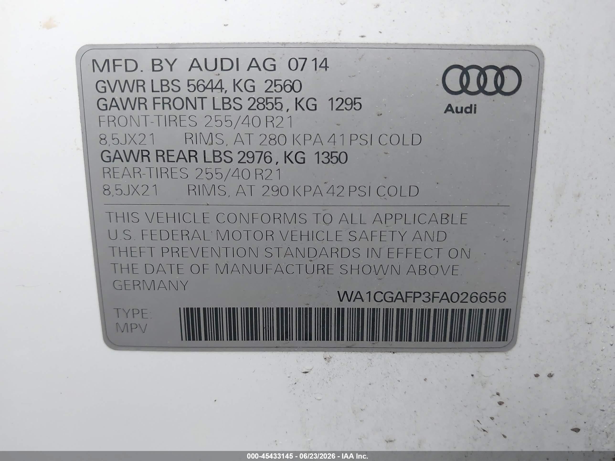 2015 Audi Sq5 3.0t Premium Plus White vin: WA1CGAFP3FA026656