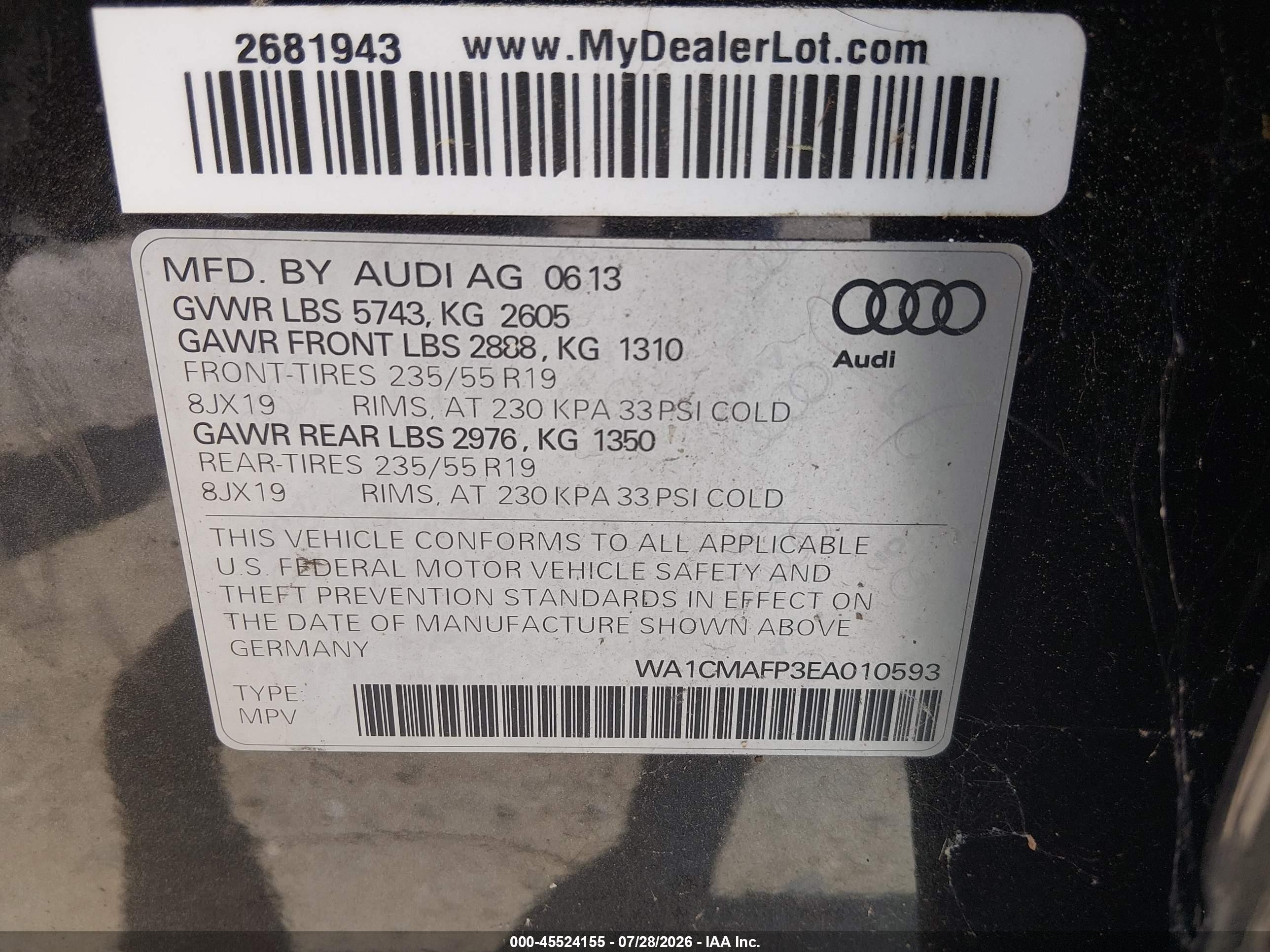 2014 Audi Q5 3.0 Tdi Premium Plus Gray vin: WA1CMAFP3EA010593