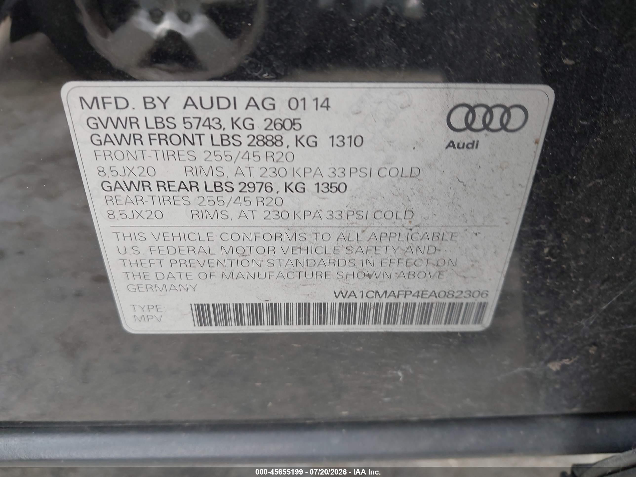 2014 Audi Q5 3.0 Tdi Premium Plus Black vin: WA1CMAFP4EA082306