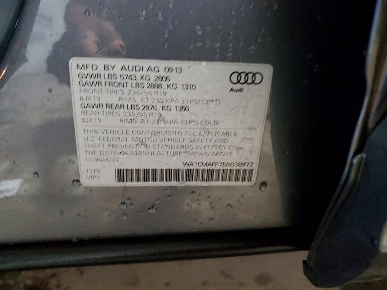 2014 Audi Q5 Tdi Premium Plus Gray vin: WA1CMAFP7EA038977