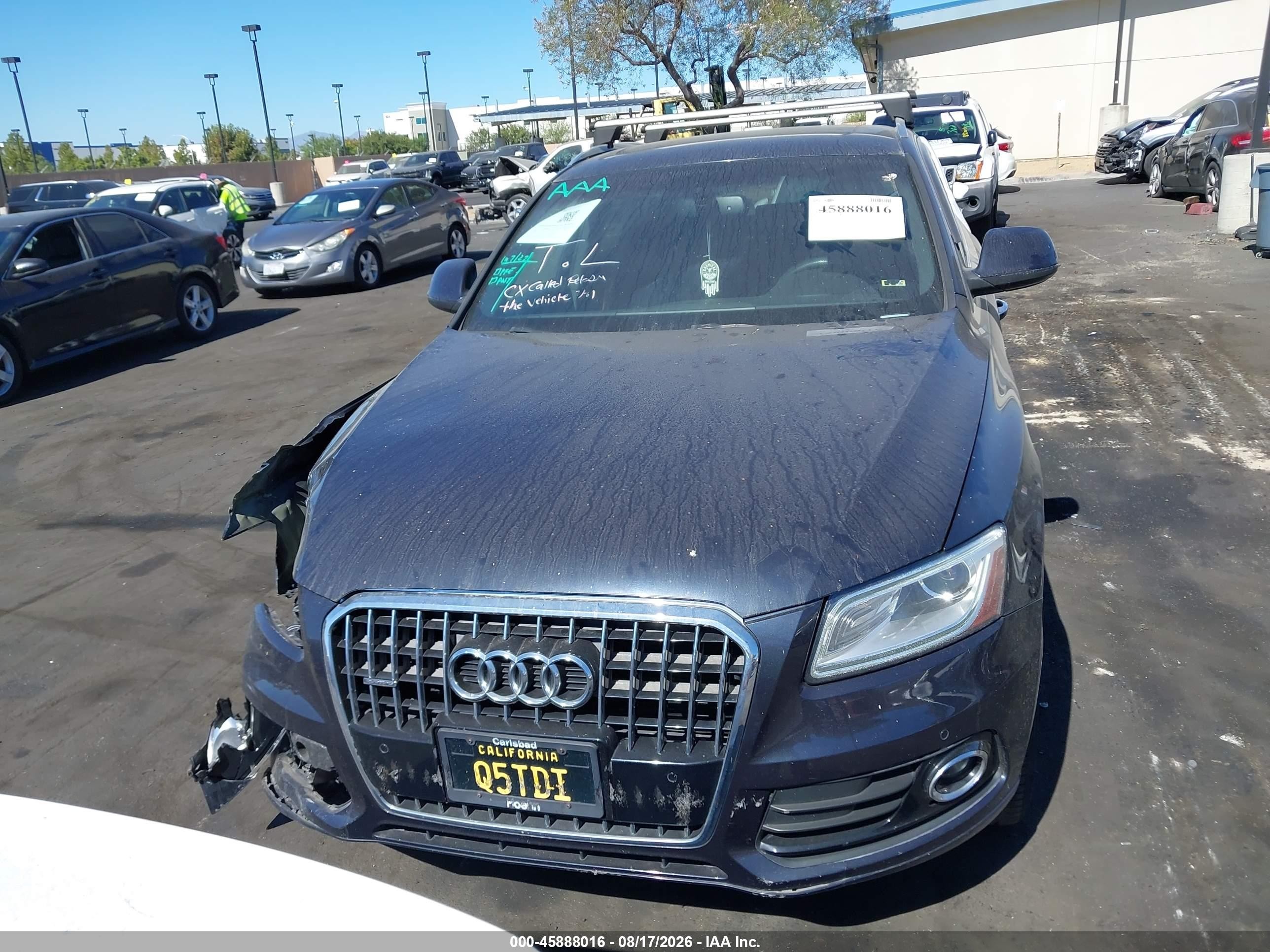 2015 Audi Q5 3.0 Tdi Premium Plus Black vin: WA1CMAFPXFA005778