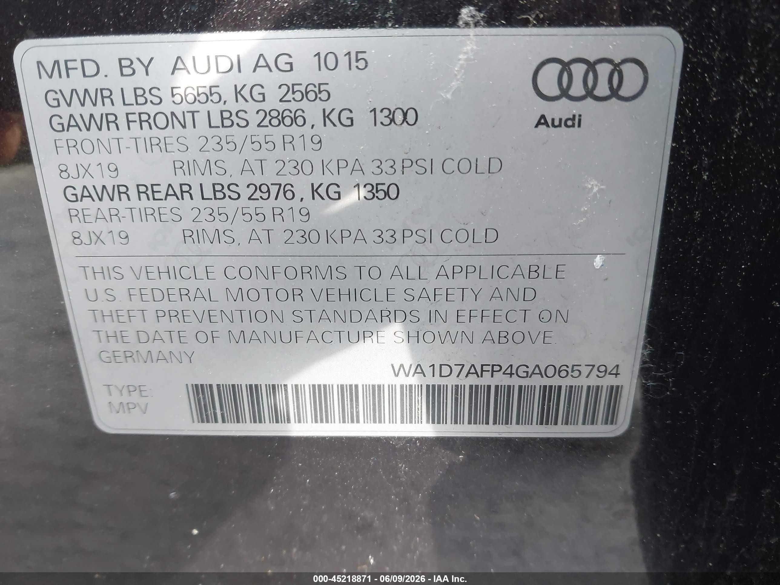 2016 Audi Q5 3.0t Premium Plus Black vin: WA1D7AFP4GA065794