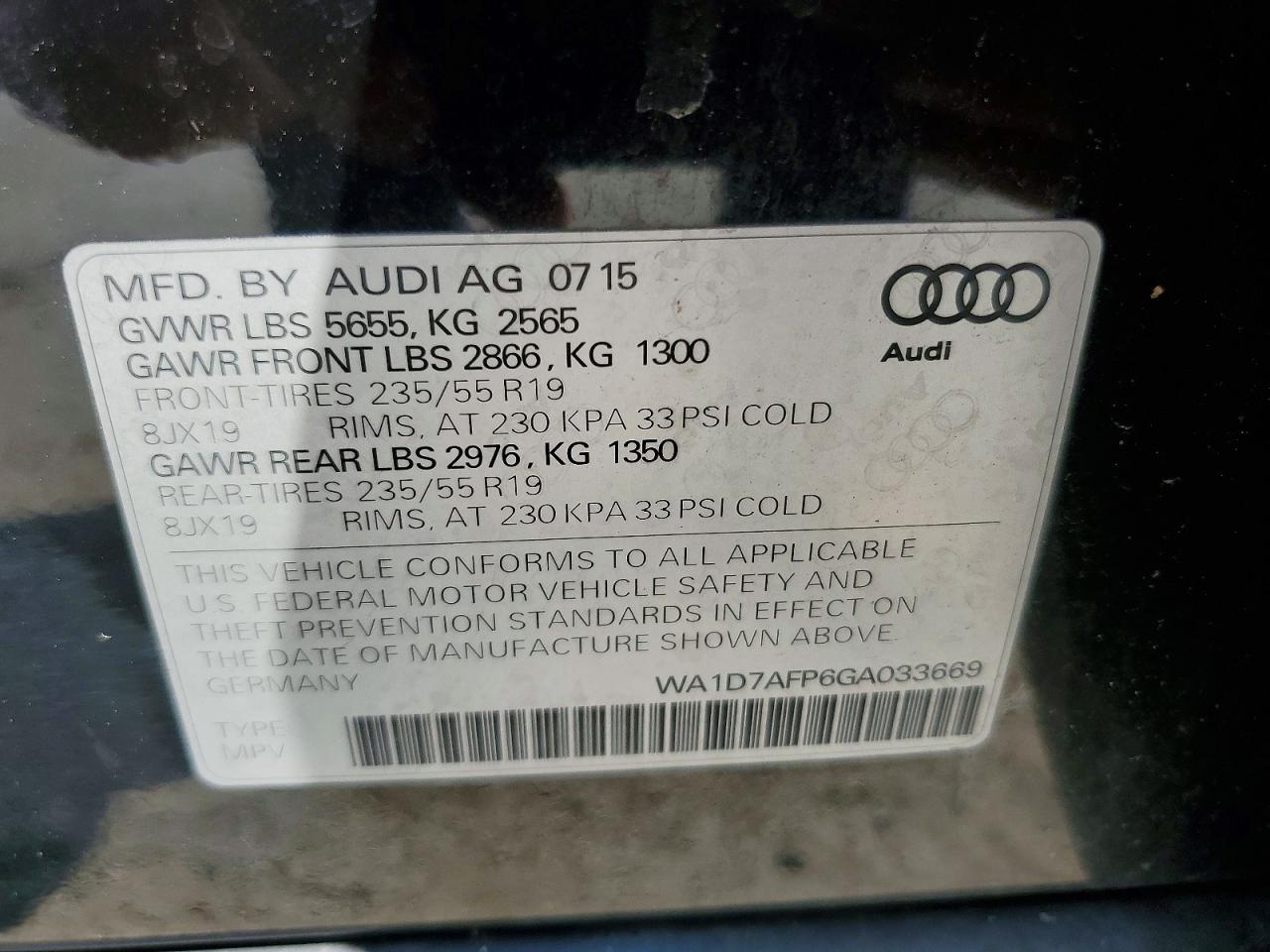 2016 Audi Q5 Premium Plus S-line Black vin: WA1D7AFP6GA033669