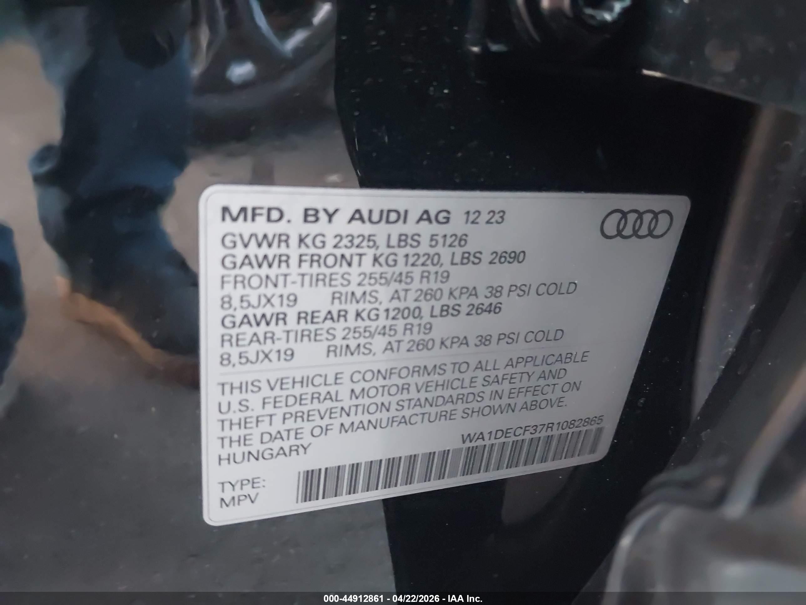 2024 Audi Q3 Premium 45 Tfsi S Line Quattro Tiptronic Black vin: WA1DECF37R1082865