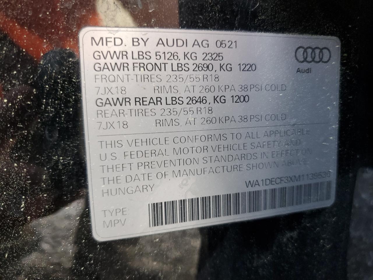 2021 Audi Q3 Premium S Line 45 Black vin: WA1DECF3XM1139536