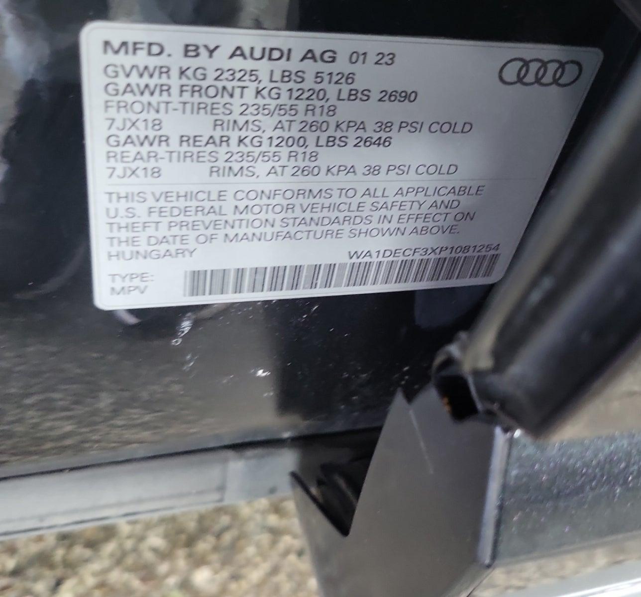 2023 Audi Q3 Premium 45 Tfsi S Line Quattro Tiptronic vin: WA1DECF3XP1081254