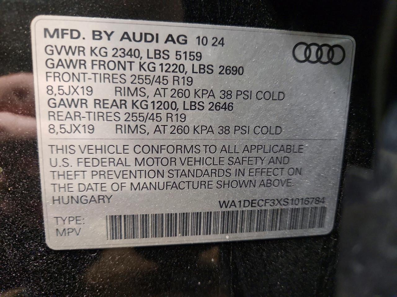2025 Audi Q3 Premium S Line 45 Black vin: WA1DECF3XS1016784